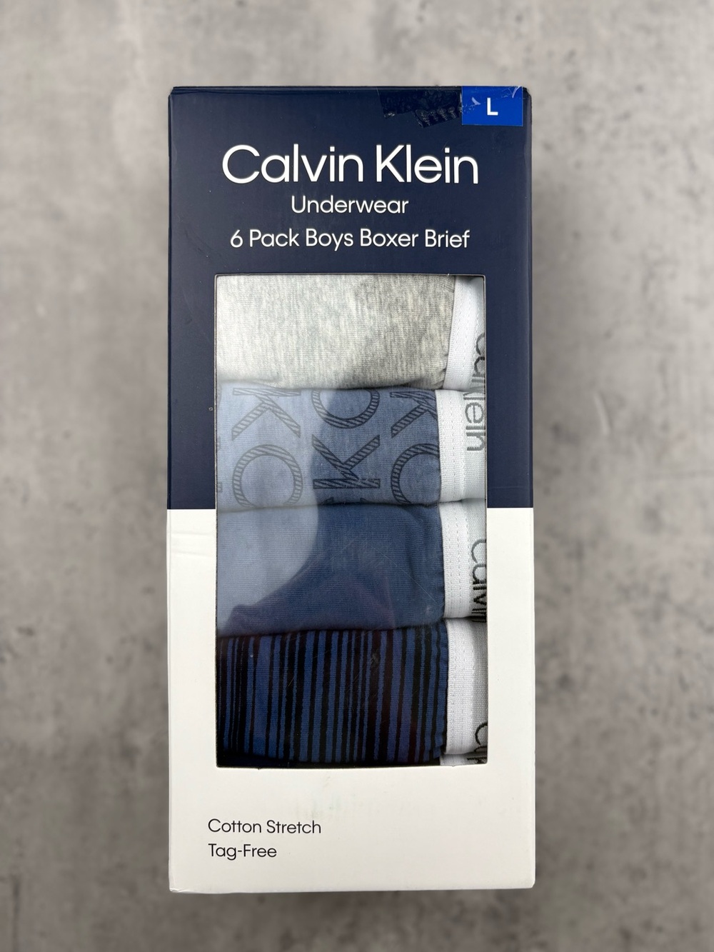 Calvin Klein youth boys boxer briefs 6 pack underwear multicolor size large